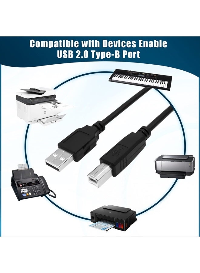 Replacement 10FT USB 2.0 A Male to B Male Cable Cord Data Transfer Host Cable Cord for Yamaha YPG-235 76-Key Portable Grand Graded-Action USB Keyboard