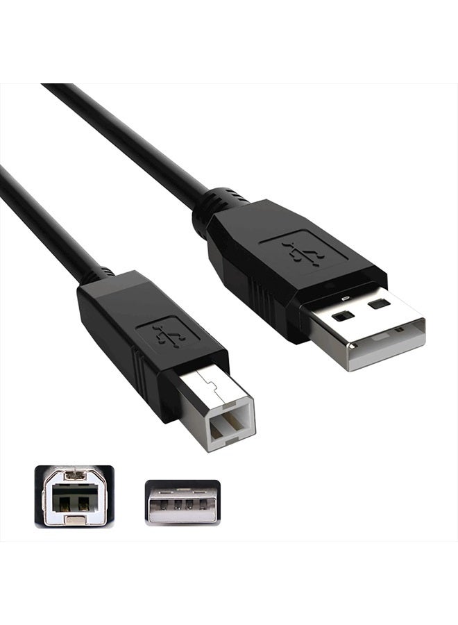 Replacement 10FT USB 2.0 A Male to B Male Cable Cord Data Transfer Host Cable Cord for Yamaha YPG-235 76-Key Portable Grand Graded-Action USB Keyboard