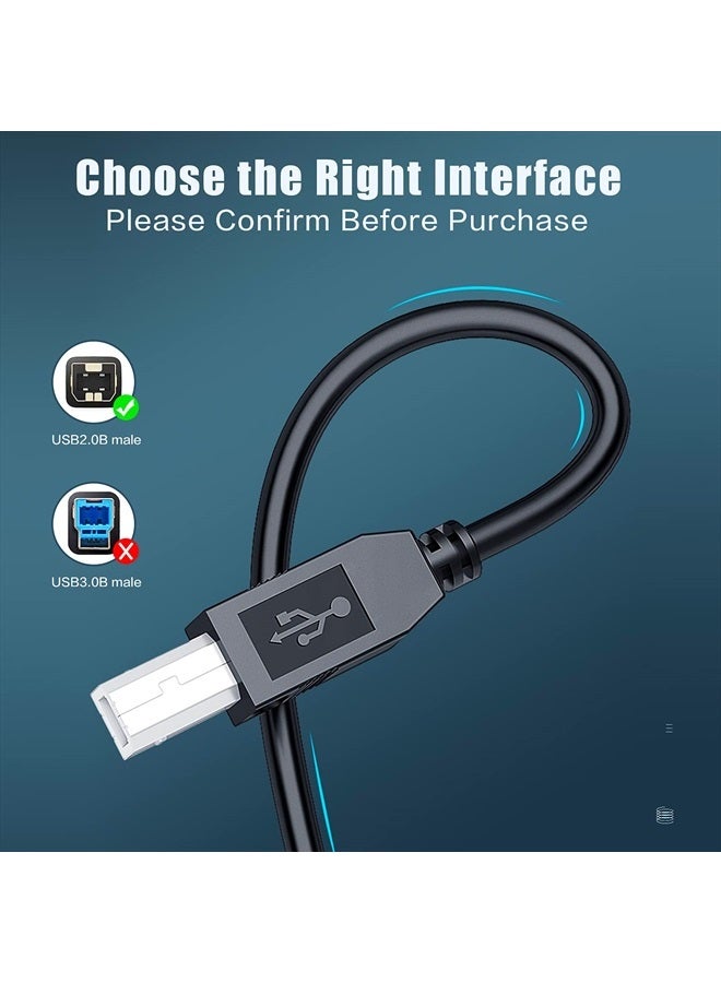 Replacement 10FT USB 2.0 A Male to B Male Cable Cord Data Transfer Host Cable Cord for Yamaha YPG-235 76-Key Portable Grand Graded-Action USB Keyboard