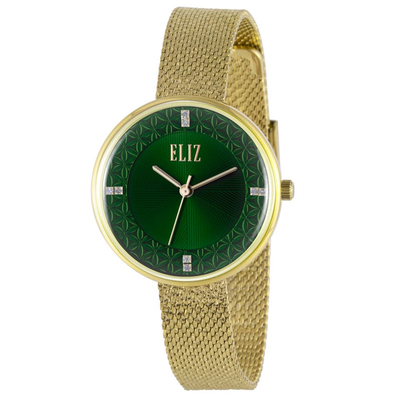 ELIZ ES8865L2GEG SS Case & Mesh Strap 3-Hands Women's Watch