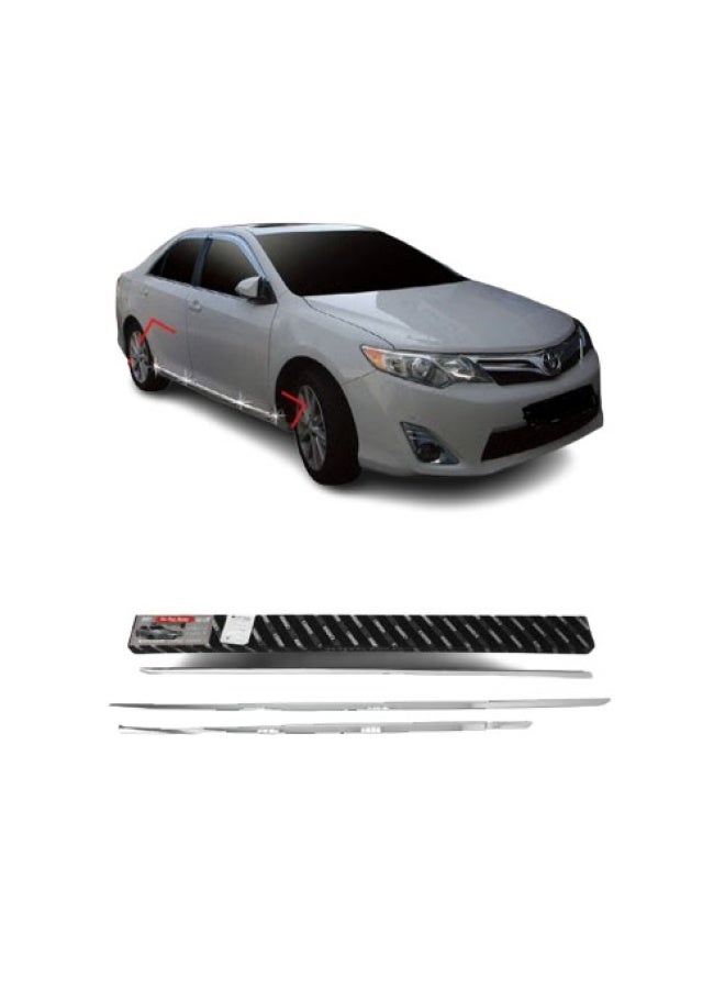AUTO CLOVER Chrome Side Door Trim for Toyota Camry 2012–2015 Stylish Design for Door Protection Scratch Resistant Easy Installation - Image 1