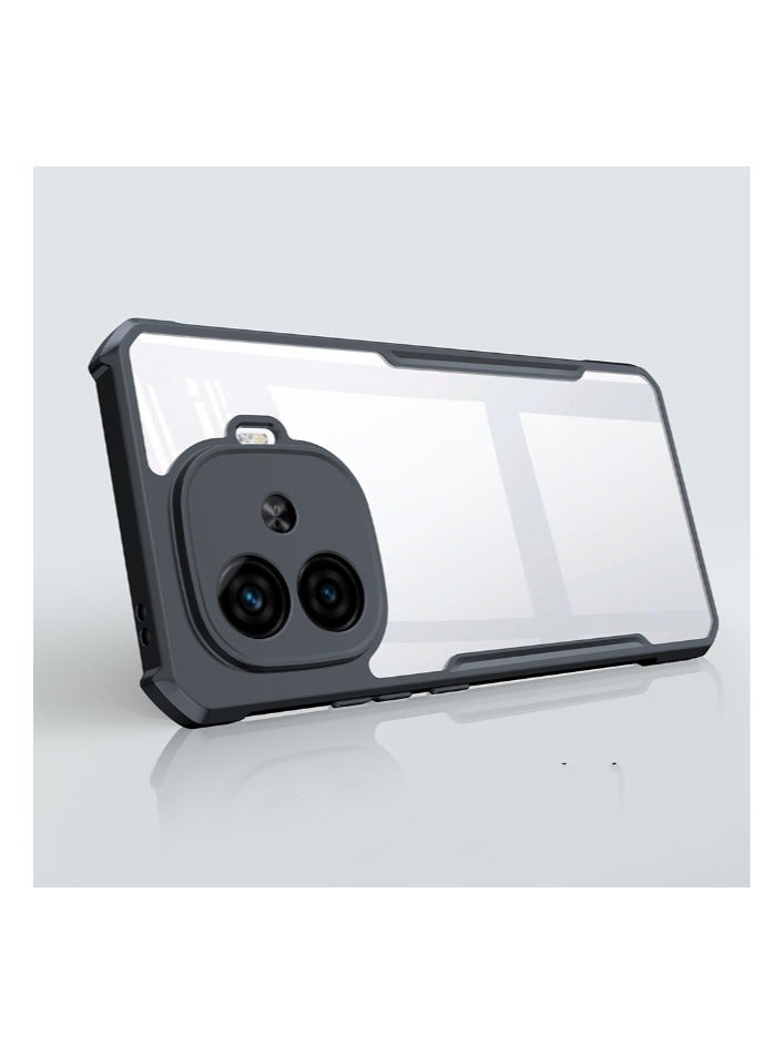 Beauenty for iQOO Z9 5G Case, Ultra Thin Lightweight, Soft TPU Bumper, Acrylic Clear Back Cover iQOO Z9 5G, Black - Image 2