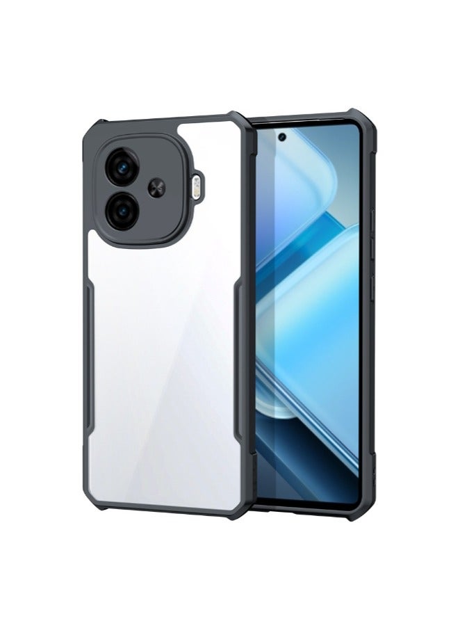 Beauenty for iQOO Z9 5G Case, Ultra Thin Lightweight, Soft TPU Bumper, Acrylic Clear Back Cover iQOO Z9 5G, Black - Image 1