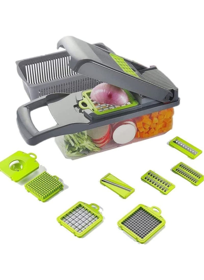 Raxoom Mandoline Slicer with Colander Basket and Container Vegetable Chopper with 7 Interchangeable Blades l Durable Cutter Chopper Slicer and Grater - Image 4