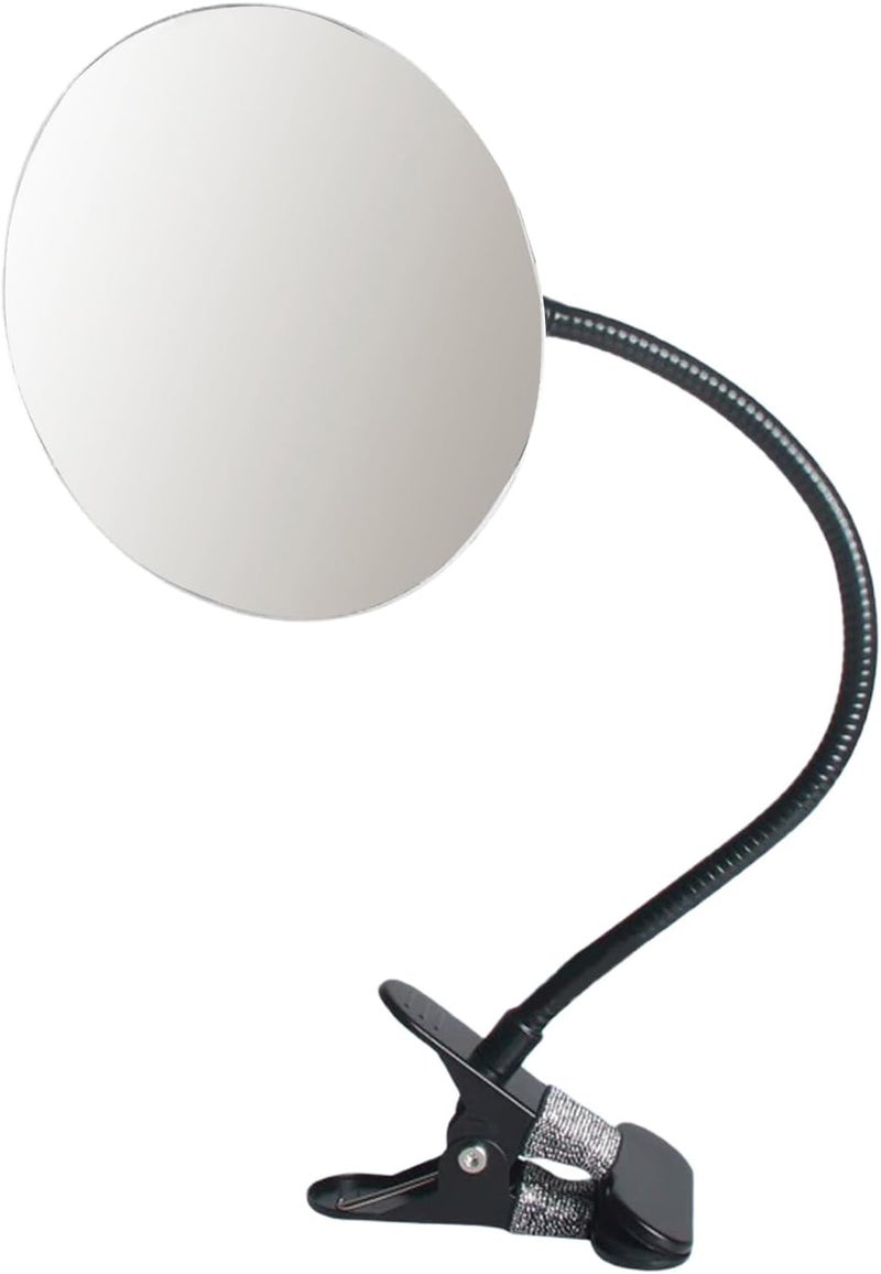 Flexible Rectangle/Round Makeup Mirrored with Adjustable Clip for Personally and Desk Rear View Observation Mirrored - Image 1