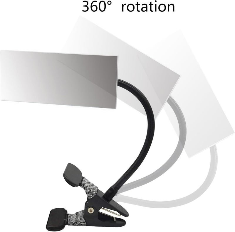 Flexible Rectangle/Round Makeup Mirrored with Adjustable Clip for Personally and Desk Rear View Observation Mirrored - Image 4