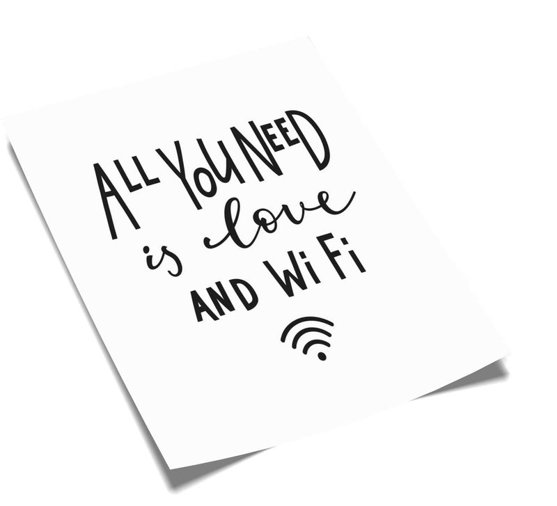 5 Ace all you need is love and wi fi Wall Sticker Poster|size:12x18|multicolor - Image 2