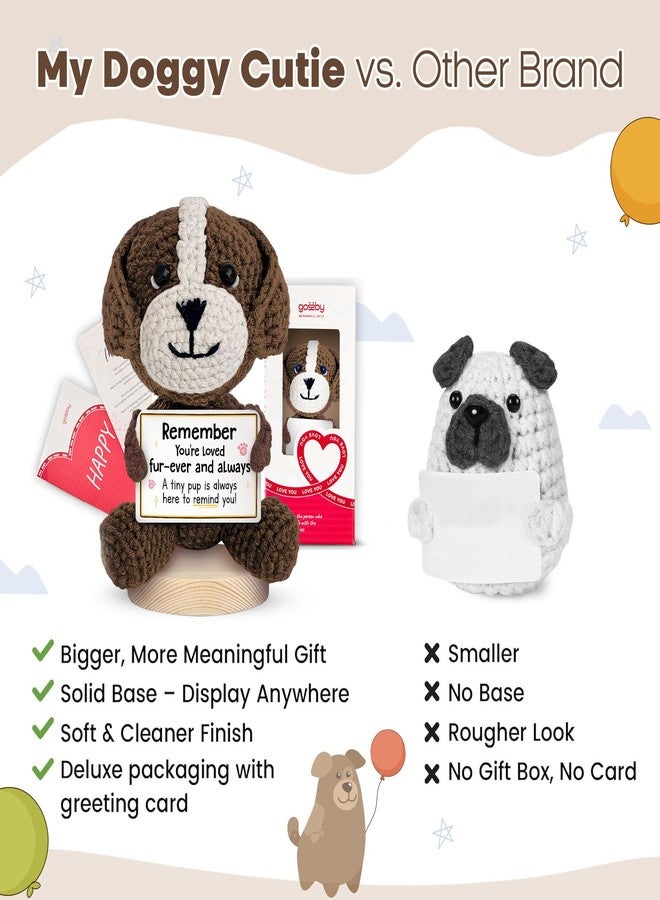 Gossby Positive Dog Crochet - You're Loved Fur-Ever & Always - Inspirational Gift for Women, Men - Christmas, Birthday, Emotional Support, Positive Dog Lover Gift for Friend, Coworker, Teacher, Mom - Image 2