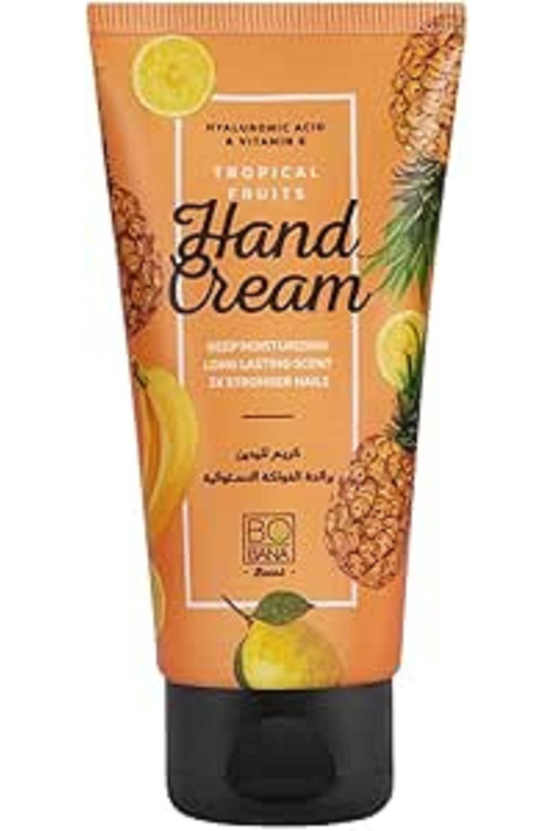 كريم لليدين من بوبانا يوفر ترطيباً عميقاً ويقوي الأظافر لترطيب يدوم طويلاً، برائحة الفواكه الاستوائية