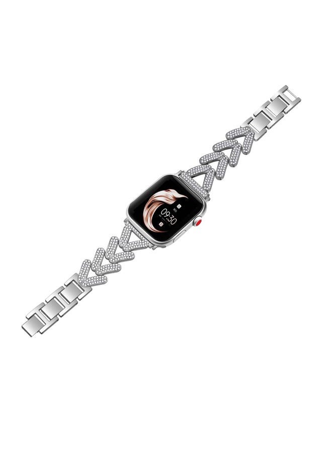 Juntan Compatible with Apple Watch Band 38mm 40mm 41mm 42mm 44mm 45mm, Bring Diamond Watch Bracelet Replacement for iWatch Bands Series 8 7 6 5 4 3 2 1 SE Womens Slim Metal Watch Strap - Image 4