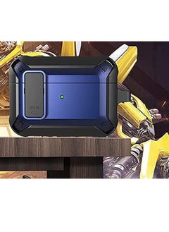 CASE FOR Apple AirPods 4 Case Cover With Keychain Rugged Armor - Black / Blue
