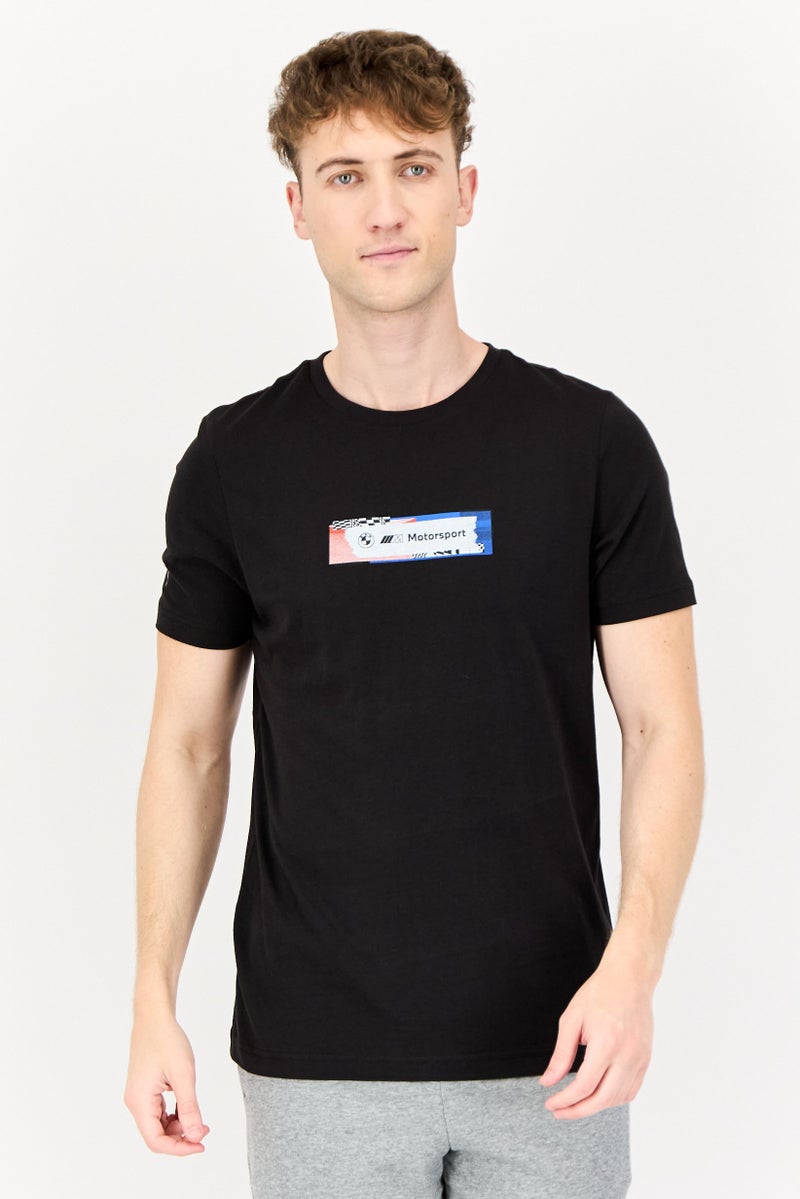 PUMA تي شيرتات رياضية قصيرة الأكمام للرجال من بومة x بي إم دبليو موتورسبورت، سوداء - Image 1