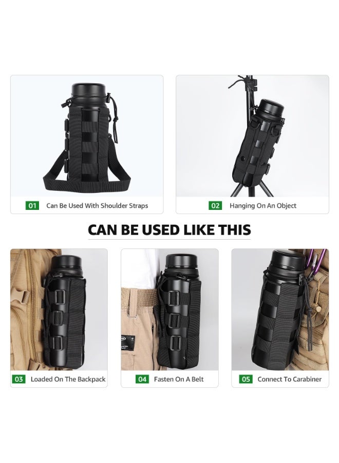 KISSUN Adjustable Water Bottle Holder Pouch with Belt - Fits 20 Oz to 53 Oz Bottles - Carrier Bag for Backpack, Hiking & Travel - Image 2