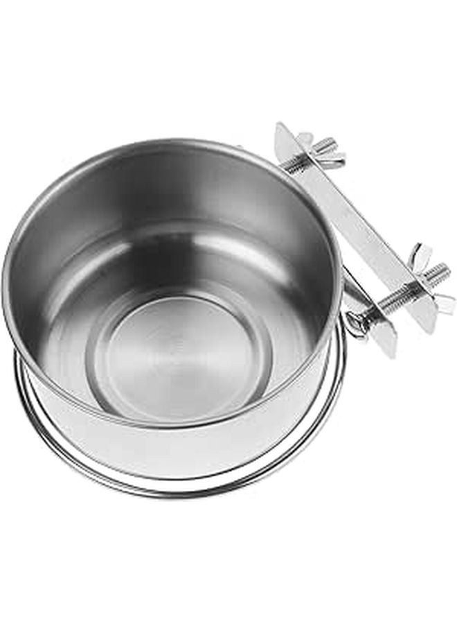 Stainless Steel Hanging Dog Bowl with Double Screw Mount for Large and Small Breed Pets - Image 1