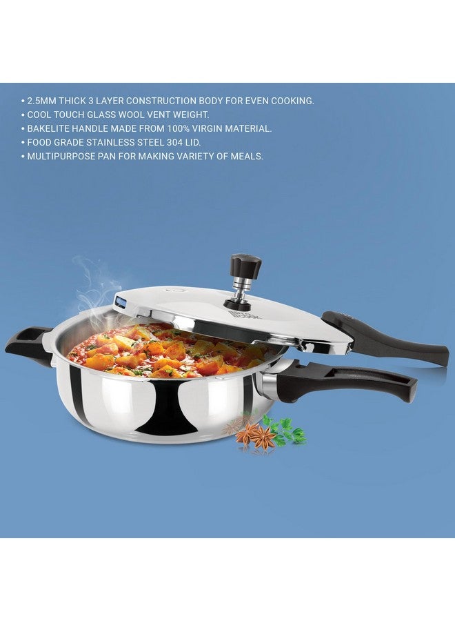 MILTON Pro cook Milton Pro Cook Pressure Cooker Triply Stainless-Steel Deep Pan with Outer Lid, 4.5 Litres, Induction Bottom and Gas Stove Compatible, 5 Years Warranty, Silver  - Image 5