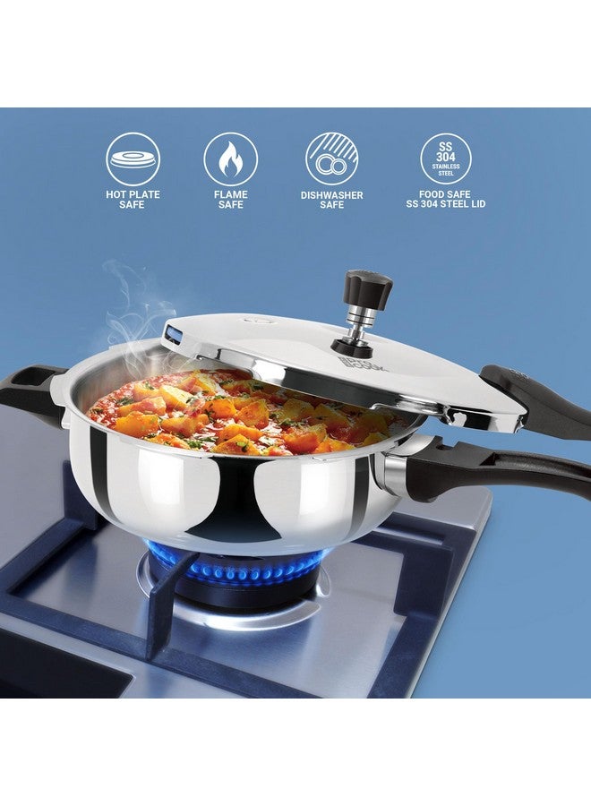 MILTON Pro cook Milton Pro Cook Pressure Cooker Triply Stainless-Steel Deep Pan with Outer Lid, 4.5 Litres, Induction Bottom and Gas Stove Compatible, 5 Years Warranty, Silver  - Image 3