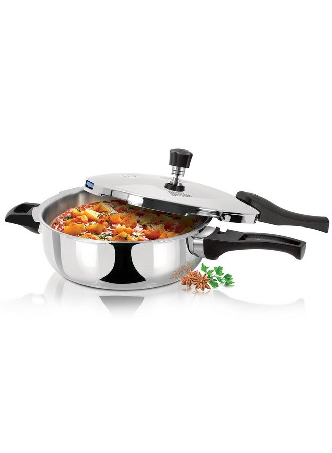 MILTON Pro cook Milton Pro Cook Pressure Cooker Triply Stainless-Steel Deep Pan with Outer Lid, 4.5 Litres, Induction Bottom and Gas Stove Compatible, 5 Years Warranty, Silver  - Image 1