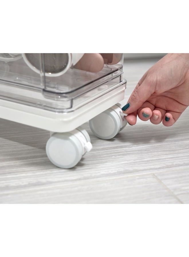 InterDesign iDesign The Sarah Tanno Collection 5-Drawer Stacking Cosmetic Organizer Cart, Clear and White - Image 5