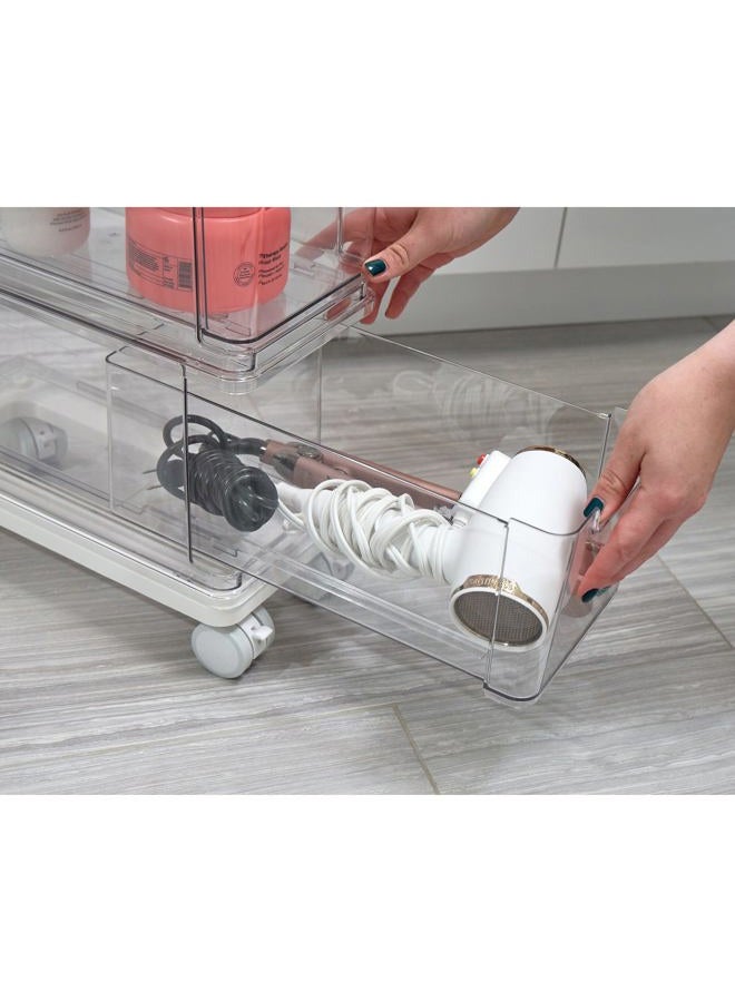 InterDesign iDesign The Sarah Tanno Collection 5-Drawer Stacking Cosmetic Organizer Cart, Clear and White - Image 4