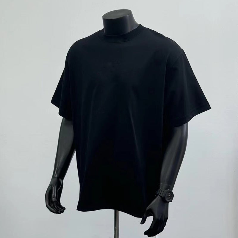 Summer Heavy Trendy Crewneck Short-Sleeved T-Shirt Unisex Loose Oversize Shoulder Instagram Style All-Match Top - Image 3