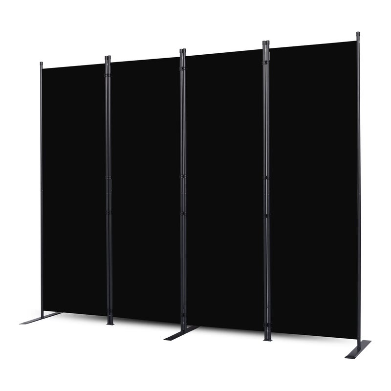 CHOSENM Room Divider, 4 Panel Folding Privacy Screens with Wider Feet, 6 Ft Portable Room Partition for Room Separator, Room Divider Panel 88" W X 71" H, Partition Room Dividers Freestandingï¼ŒBlack - Image 1