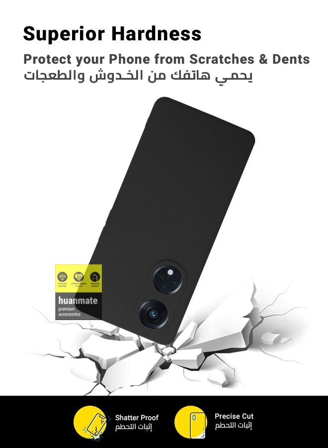 huanmate غطاء سيليكون أنيق لهاتف Oppo Reno8 T 5G أسود - Image 4