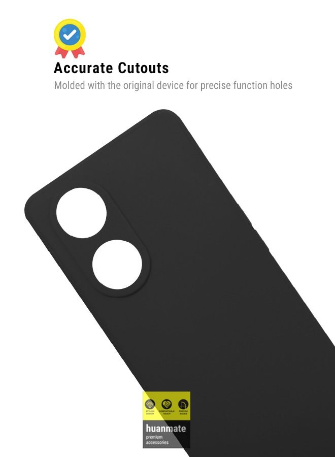 huanmate غطاء سيليكون أنيق لهاتف Oppo Reno8 T 5G أسود - Image 5