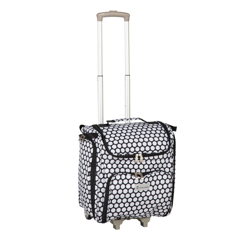 Handy Sandy Craft Bag Organizer 16x95x15 Portable Tote with Handles Pockets MultiUse Art Sewing and Scrapbooking Storage Optional Rolling Cart Compatible Patent Dots
