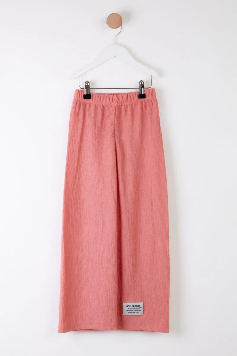 Tofisa Girls Pink Emblem Detailed Pajama Bottoms - 25488