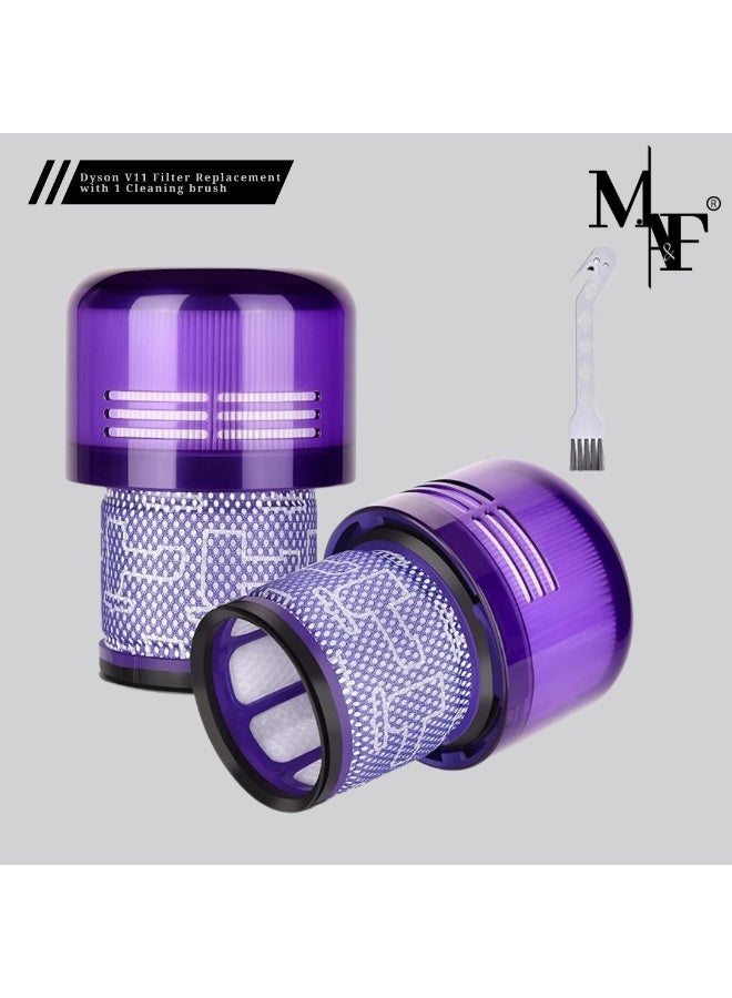 م.ا & ف'س فلتر بديل لـ Dyson V11، محرك عزم دوران كامل لـ V11 Animal، مكنسة كهربائية لاسلكية V15 Detect، قارن برقم القطعة 970013-02 (عبوة من فلترين) - Image 1