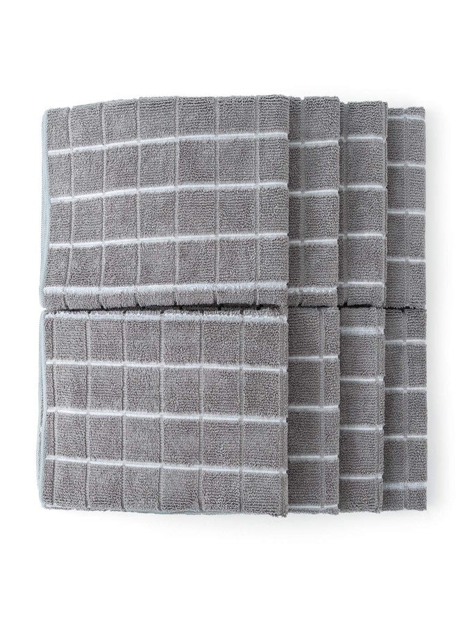 HYER KITCHEN Microfiber Dish Towels - Soft, Super Absorbent and Lint Free Kitchen Towels - 8 Pack (Lattice Designed Gray Colors) - 26 x 18 Inch - Image 2