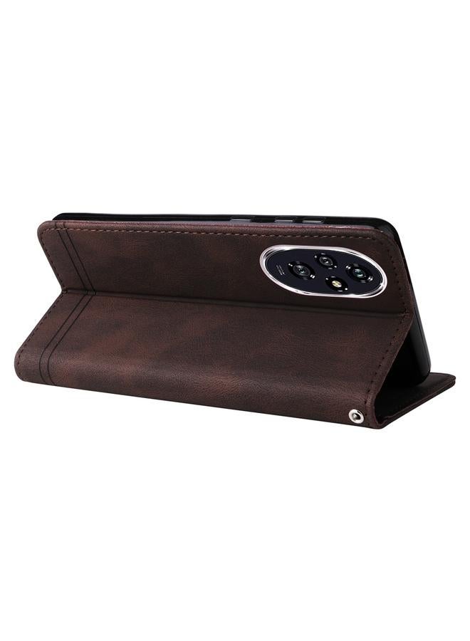 S-TOP Case For Honor 200 Skin Feel Life Tree Metal Button Leather Phone Case - Image 5