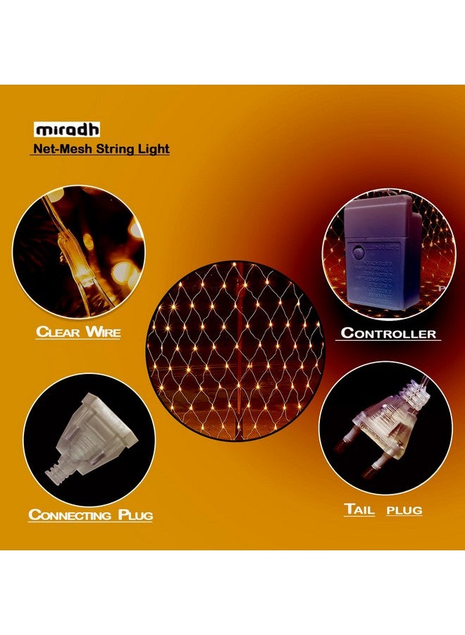 MIRADH Led Net Mesh String Lights - Diwali Lights for Decoration for Home Diwali Lights for Home Decoration led Lights ganpati Decoration Items for Home 5ft x 5ft 120 LEDs (8 Mode Warm-White) - Image 4