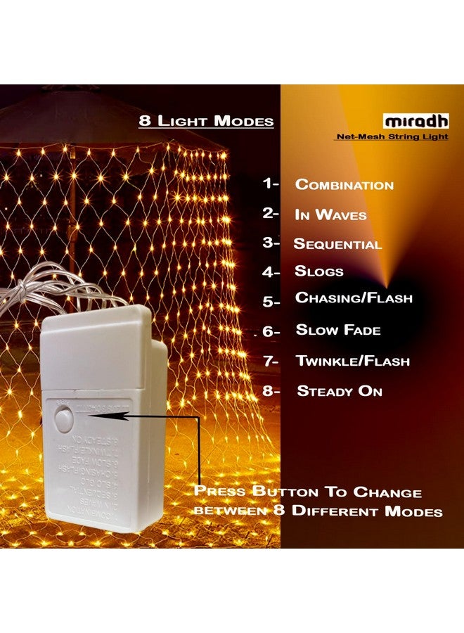MIRADH Led Net Mesh String Lights - Diwali Lights for Decoration for Home Diwali Lights for Home Decoration led Lights ganpati Decoration Items for Home 5ft x 5ft 120 LEDs (8 Mode Warm-White) - Image 3