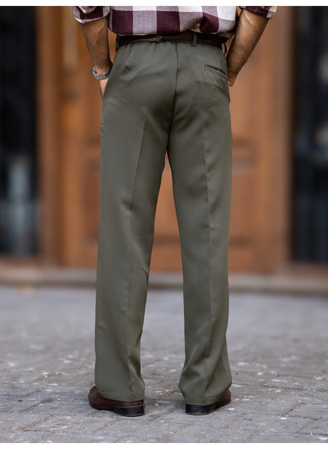 Maniac Maniac Mens Solid Mist Green Woven Fabric Korean Trouser  - Image 3