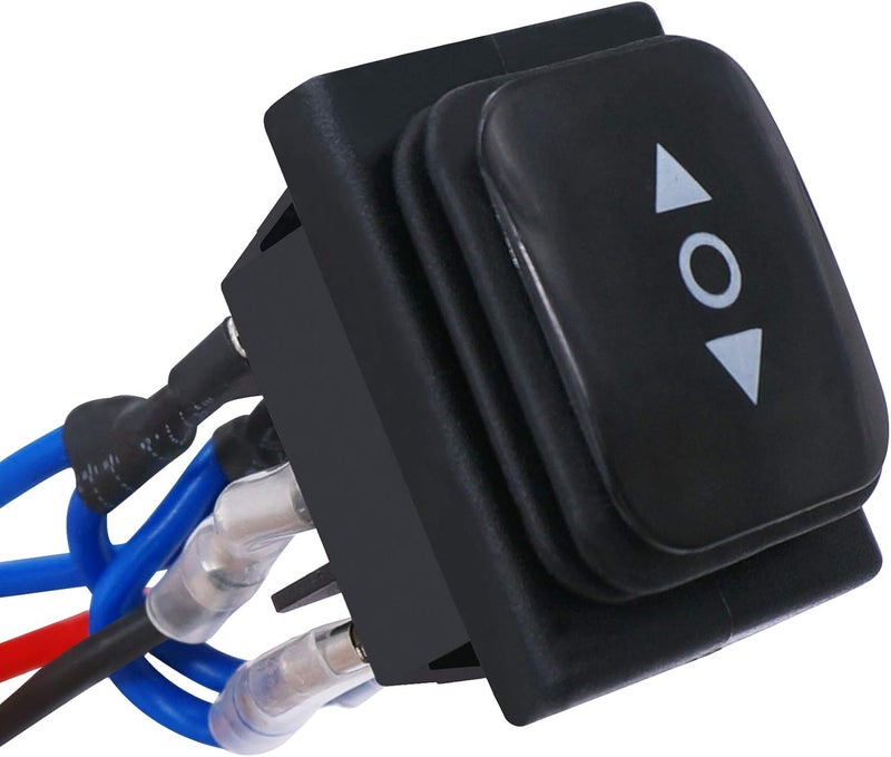 TWTADE Waterproof Polarity Reverse Switch Latching DC 12V 10A Motor Control 6 Pin 3 Position ON-Off-ON AC 110V-220V Boat Rocker Toggle Switch with Wire KCD4-203-JT - Image 1