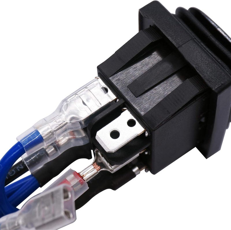 TWTADE Waterproof Polarity Reverse Switch Latching DC 12V 10A Motor Control 6 Pin 3 Position ON-Off-ON AC 110V-220V Boat Rocker Toggle Switch with Wire KCD4-203-JT - Image 3