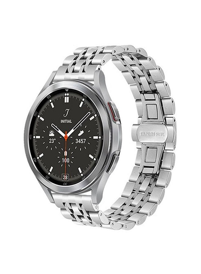 O Ozone Metal Band For Samsung Galaxy Watch 7 6 5 4 FE 40mm 44mm 45mm/Galaxy Watch 6 4 Classic 43mm 47mm 42mm 46mm Solid Stainless Steel Strap- Silver