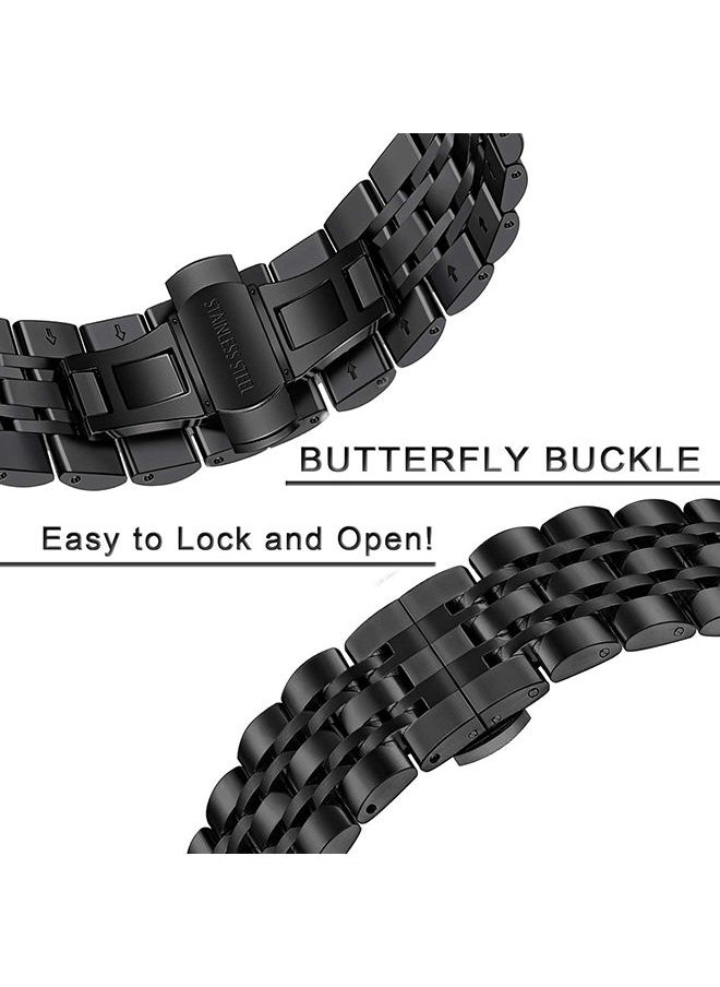 O Ozone Metal Band For Samsung Galaxy Watch 7 6 5 4 FE 40mm 44mm 45mm/Galaxy Watch 6 4 Classic 43mm 47mm 42mm 46mm Solid Stainless Steel  Strap- Silver  - Image 3