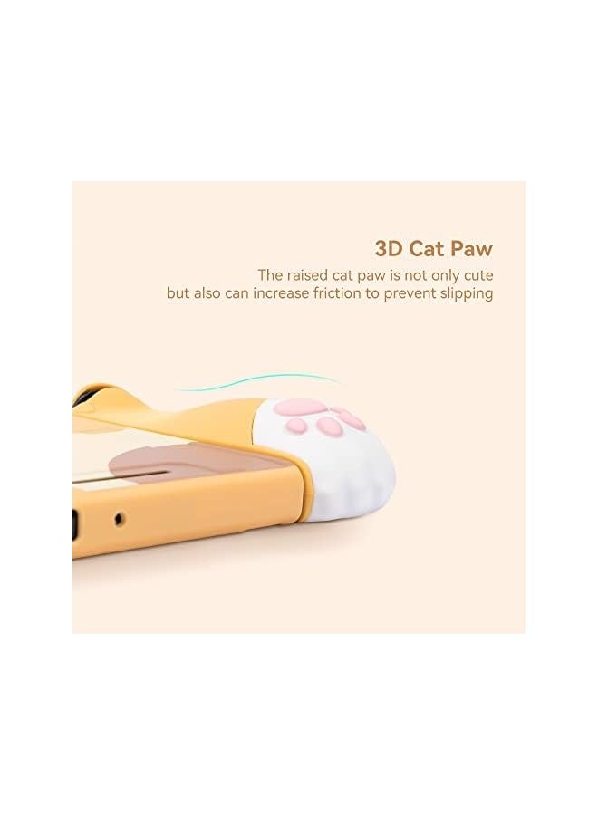 PROMASS Cute Cat Paw Ergonomic Protective Case Cover Compatible with Nintendo Switch OLED Console and Joy Con, Shock-Absorption and Anti-Scratch Slim Cover Skin for Switch OLED Model - Image 4