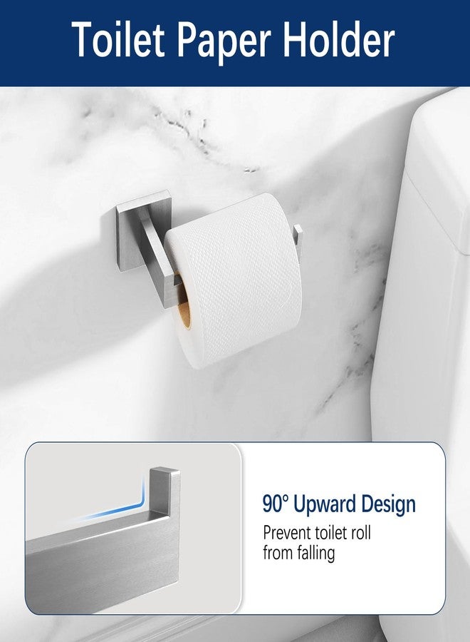 Gypie Brushed Nickel Towel Bar Set Wall Mounted, Bathroom Accessory Set 5-Pieces Bathroom Hardware Set 16In - Image 4