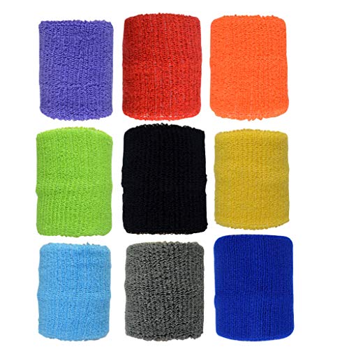 obmwang 18 Pieces Wrist Sweatbands Sports Wristbands Colorful Cotton Sweat Band for Men, Women and Teens, Suitable for Gym, Yoga, Football, and Other Sports - Image 3