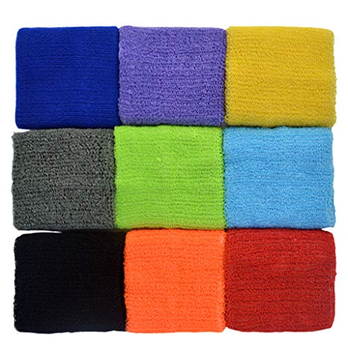 obmwang 18 Pieces Wrist Sweatbands Sports Wristbands Colorful Cotton Sweat Band for Men, Women and Teens, Suitable for Gym, Yoga, Football, and Other Sports - Image 4