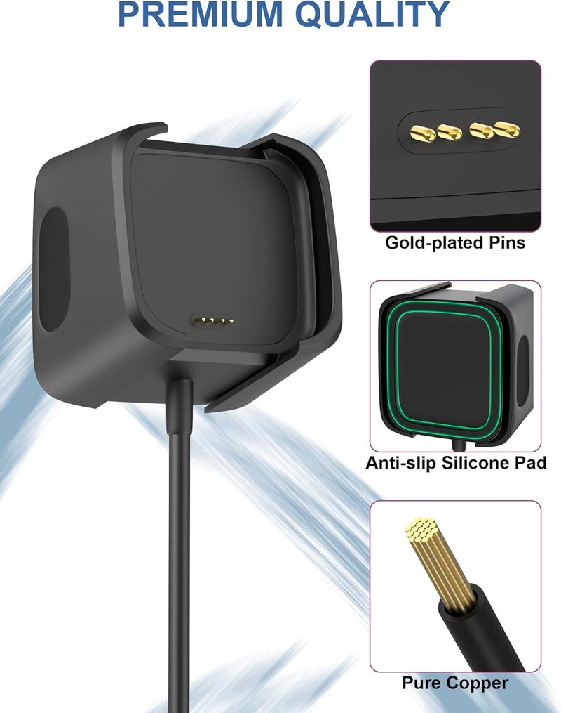 Bicmice 3.3Ft USB Charger Compatible with Fitbit Versa 2 Charger Dock Anti-Slip Replacement Smartwatch Charging Cable Stand(not for Versa/Versa Lite) - Image 5