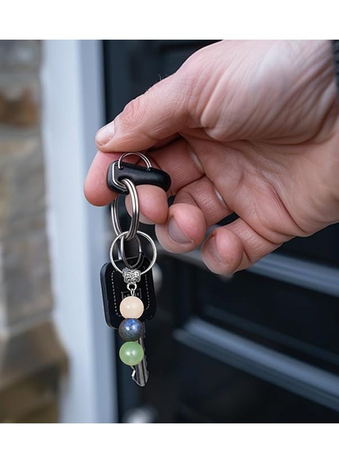 Crystal Stone Keychain with Massage Card,Stainless Steel Key Rings for Jewelry Making,Natural Healing Keychain - Image 4