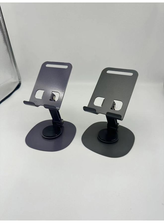 Cross-border explosions mobile phone bracket metal desktop 360-degree rotating lazy folding live flat support wholesale - Image 1