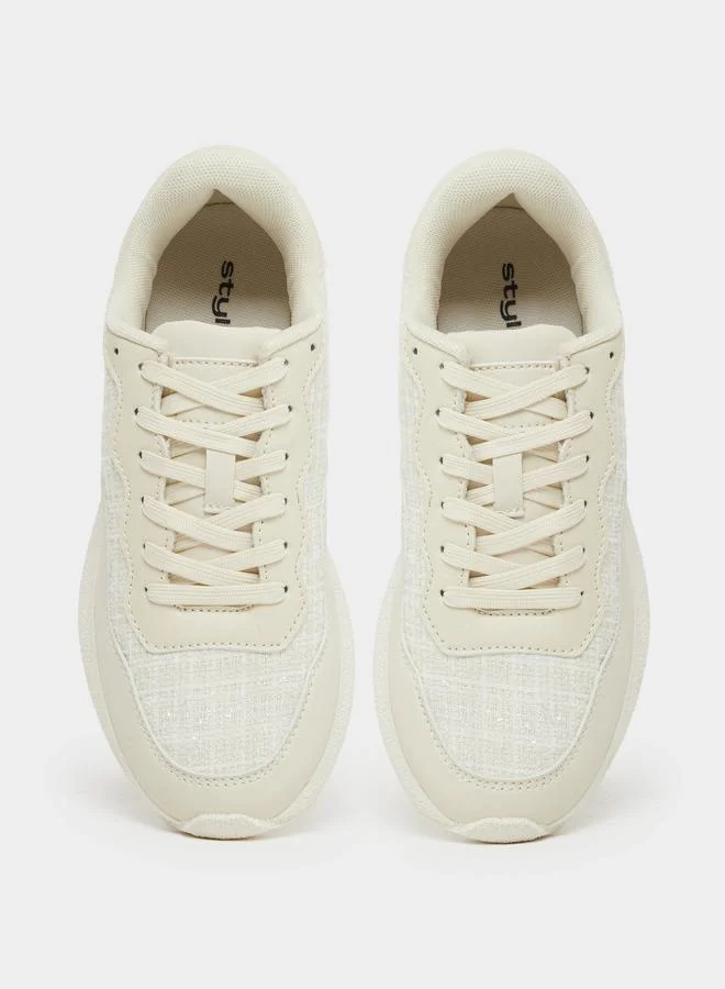 Styli Styli Panelled Lace Up Sneaker