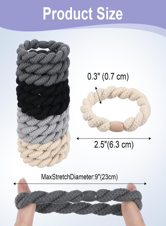 ValueBargain 12 Pack Hair Ties, Mens Hair Ties Long Hairs No-Crease & Strong Hold Bracelet Bands for Thick Hairs, Durable & Damage-Free Design, Roman Style - Image 2
