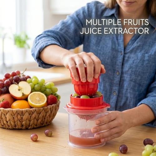 KBS Manual Juicer Squeezer Nano Mini Hand Press Push Type Orange Citrus Grapes Water melon Fruit Juice Extractor Multipurpose Small Plastic Home Kitchen Accessories Items Product Gadgets Tool - Image 4
