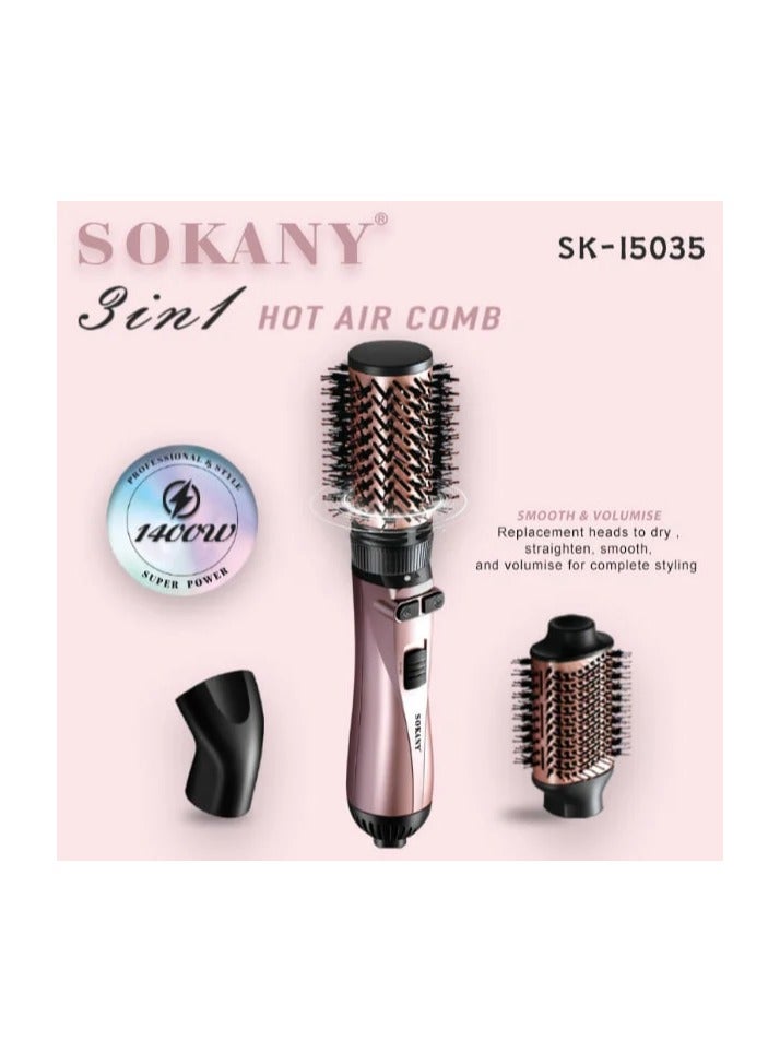 sokany Sukani rotating hair dryer brush 3*1 1400 watt SK-15035 - Image 2
